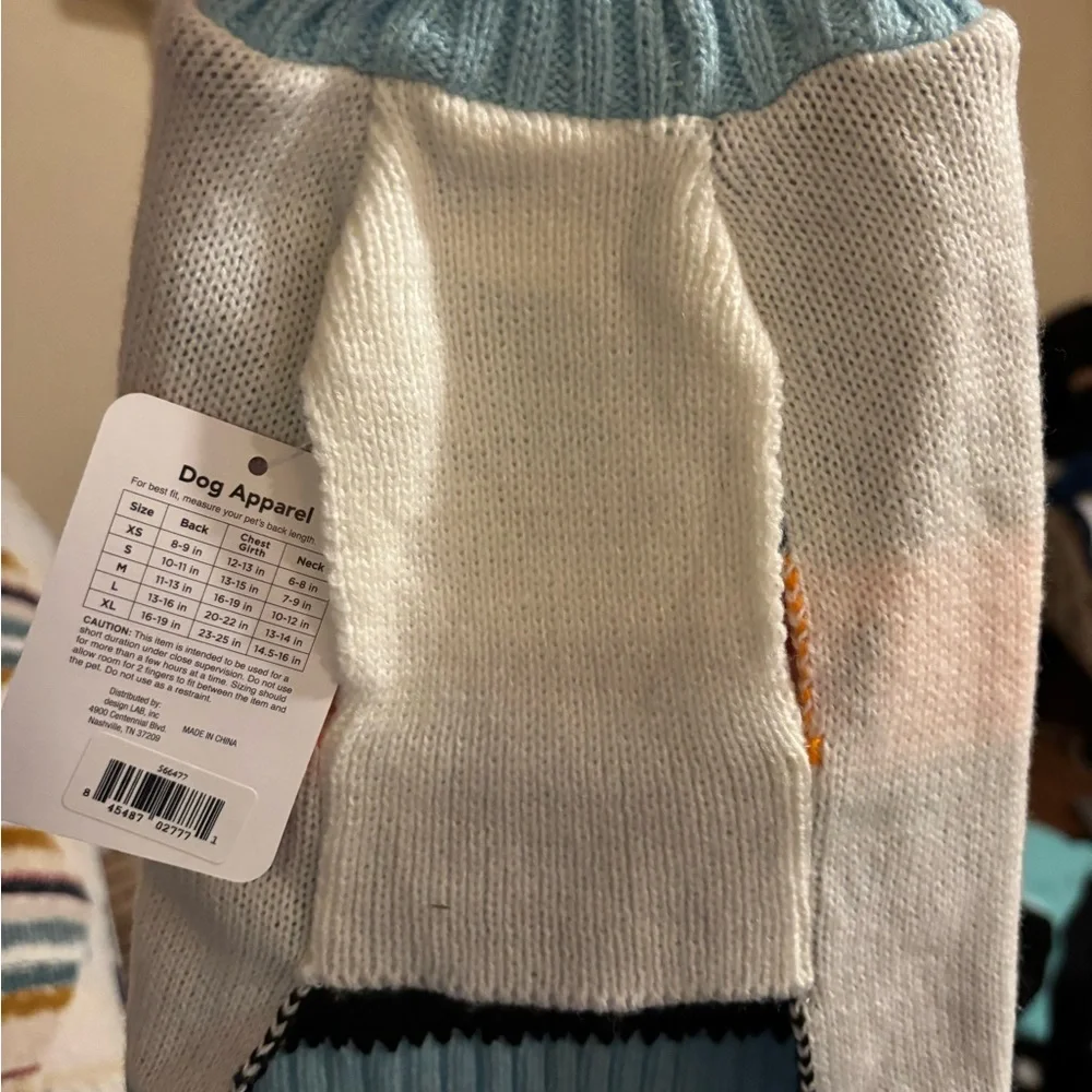 Celebrations Buttons & Bones Snowman Face White Pet Sweater in XS BNWT